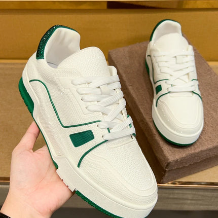 Men Diamonds Crystal Patchwork Suede Genuine Leather Shoes Lace Up Round Toe Thick Bottom Casual Shoes Height Increase Platform
