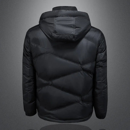 2025 Autumn And Winter Men's 90% White Duck Down Black Hooded Down Jacket Kurtka Zimowa Duck Down Jacket Mens Clothing