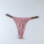 2026 New Satin Letter Rhinestone G-String Women Underwear Sexy Lace Lingerie Low Waist Seamless Panties Panties