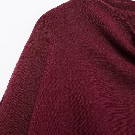 MUJER Cape Coat Women Scarf Collar Ponchos Women 2025 Shawl Long Sleeve Winter Woman Ponchos Cloak Knitted Cardigan for Women