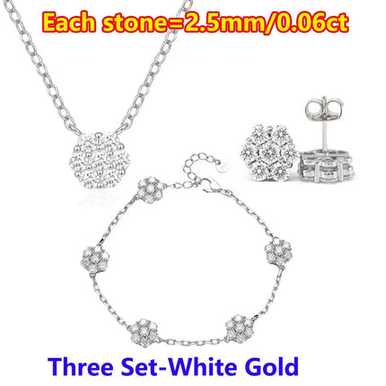 Moissanite Stud Earrings for Women Luxury Women Full Moissanite Stud Earrings Flower D Color Women's Moissanite Set Jewerly PlatiNum