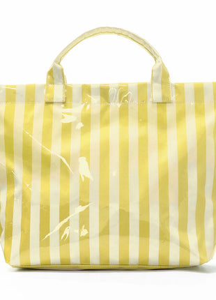 Sac cabas en PVC à rayures, sac à bandoulière de voyage et pour les trajets quotidiens de grande capacité | Sac léger avec fermeture magnétique et poche intérieure zippée