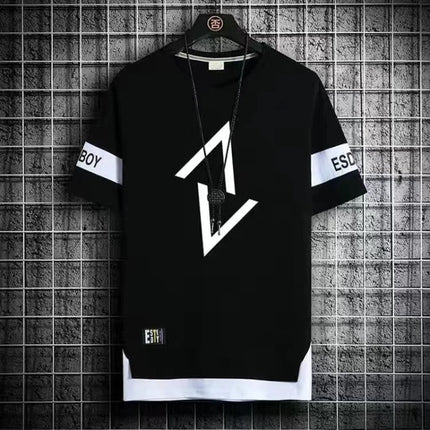 2025 New Men's T-shirt Korean Fashion Summer Short Sleeve Print Men's T-shirt Casual Harajuku Men's Clothing Graphic Men's T-shirt