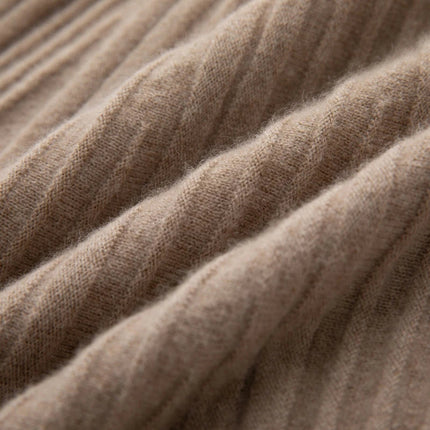 Luxury Women's 100% Cashmere Pleated Short Skirt Spring Autumn Winter Wear Lady's Preppy Style Pleated Skirt Cashmere Knitted C PlatiNum
