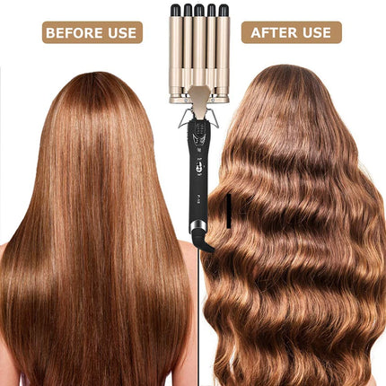 3 in 1 Deep and Small Reversible Big and Small Wave Styles Triple Barrel Deep Hair Waver Curling Iron and Curler