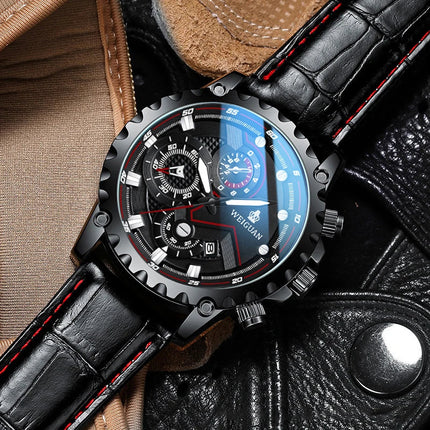 Orologio da uomo Black Warrior autentico alla moda in acciaio inossidabile impermeabile calendario luminoso orologio al quarzo moda maschile orologi regalo platinumshop
