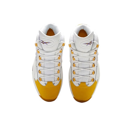 Reebok Question 'Yellow Toe' Mid top Basketball Shoes Unisex White Yellow FX4278