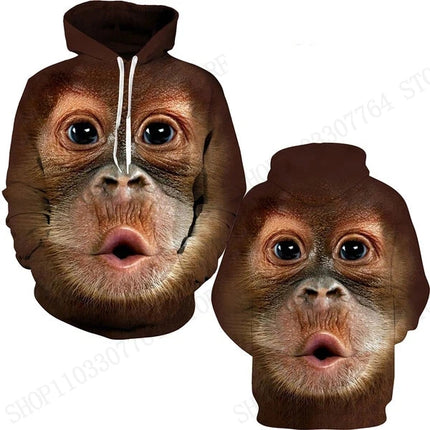 Funny Monkey/Orangutan Face 3d Print Hoodie Men Women Fashion Plus Size Tracksuit Casual Animal Hoodie Sweatshirt Winter Clothes