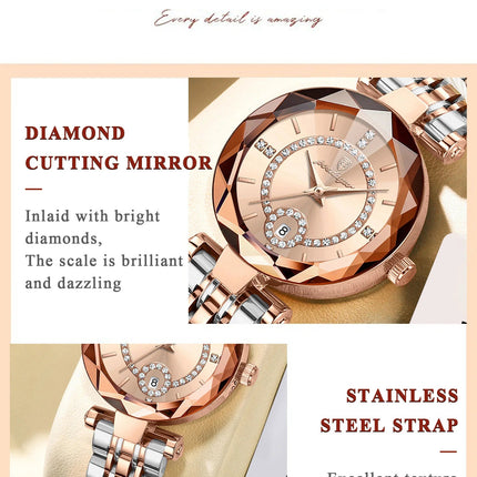 POEDAGAR Orologio da polso originale alla moda per donna Orologio da donna al quarzo con data in acciaio inossidabile impermeabile Orologi da donna casual di lusso platinumshop