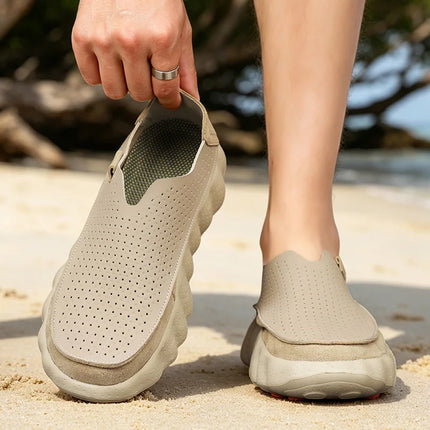 Mocassini da Uomo per Camminata all'Aperto, Scarpe Casual alla Moda, Scarpe da Passeggio in Pelle Morbida, Calzature Traspiranti per Guida, Mocassini Morbidi