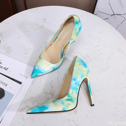 Tacchi alti dimagranti alla moda e sexy di grandi dimensioni Tacchi sottili Bocca poco profonda Punta a punta Tacchi alti di colore di nicchia Scarpe singole