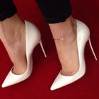 Tacchi altissimi personalizzati multicolori da 12 cm, pelle verniciata bianca nuda, suola rossa sexy, scarpe sottili a punta per ordine singolo platinumshop
