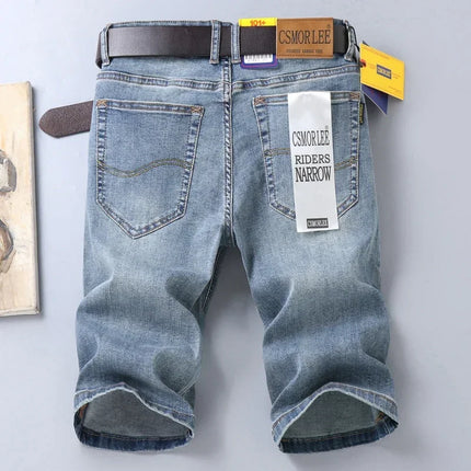 2025 Estate Marca Stretch Sottile Bermuda Masculina Cotone Denim Jeans Jorts Uomo Al Ginocchio Morbido Ropa Hombre Pantaloncini