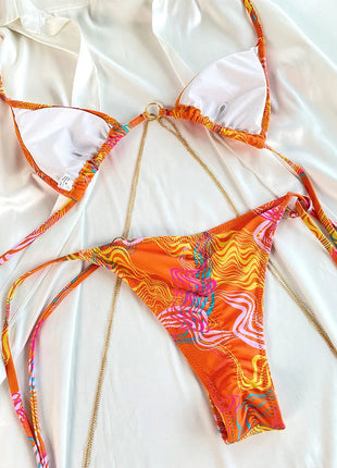 Miyouj Nuovi Bikini Stampati Costumi da bagno Donna Costume da bagno sexy Fasciatura Bikini Set 2024 Beachwear String Costumi da bagno Micro Biquinis platinumshop