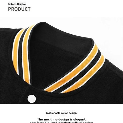 Men's Embroidered Jacket Baseball Jacket American Retro Couple Jacket Brown School Uniform Jacket Autumn Jacket Fashionable