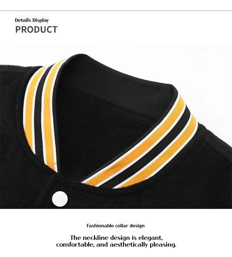 Men's Embroidered Jacket Baseball Jacket American Retro Couple Jacket Brown School Uniform Jacket Autumn Jacket Fashionable