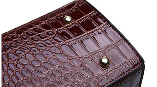 Luxury Vintage Women's Crocodile Pattern Handbag Large Capacity Tote Bag Leather Business Shoulder Bag For Female PlatiNum