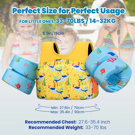 Children's Life Jacket Children's Swimming Arm Floating Whistle Life Vest Baby Swimsuit Safety Foam Pool Accessories for Kayak