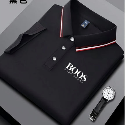New men's short-sleeved embroidered polo shirt, casual and elegant, fashionable, breathable, comfortable, and versatile.