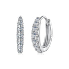 BAMOER Moissanite Huggie Hoop Earrings for Women, 925 Sterling Silver Hypoallergenic Earrings with White Gold Plated MSE092 PlatiNum