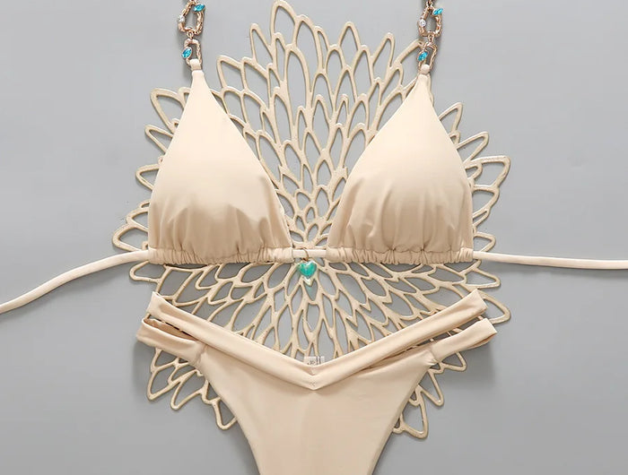 Micro Bikini 2026 Donna Costumi da Bagno Push-Up Sexy Set Bikini Brasiliano Halter Biquini Tinta Unita Abbigliamento Mare Estivo