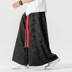 Men's Kimono Loose Samurai Pants Dark Floral Print Trousers Japanese Style Casual Fashion Comfortable Wide Leg Pants Plus Size 3XL