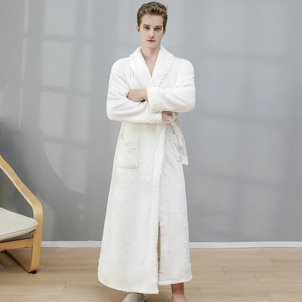 Donna Autunno e Inverno Caldo Lungo Velluto Corallo Spessore Coppia Accappatoi Da Bagno Uomo Donna Pigiama Doccia Accappatoio Asciugamani Da Bagno Per Adulti