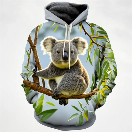 New Cute Koala 3D Print Sweatshirt For Men Women Casual Animal Graphics Pullovers Streetwear Casualfashion Long Sleeve Hoodie