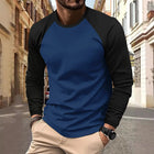 Men's T-shirts Long Sleeve O-neck Pactwork Casual Raglan Sleeves Color Matching for Men New Spring Autumn Tees Men Clothing Top PlatiNum