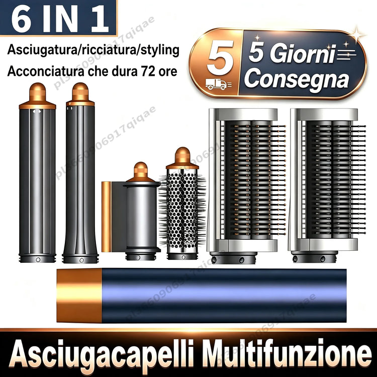 SenCiciMen 6-in-1 Air Multi-Styler & Hair Dryer Brush with Auto-Wrap Curlers With Negative Ions Hair-care Hair Styling Tool Fast Drying, Curling, Volumizing &  Smooth Blowouts and Frizz Gift for Women