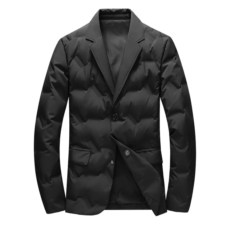 Minglu Autumn Winter White Duck Down Men's Down Blazers Luxury Solid Color Single Breasted Casual Male Jackets Down Man Coats