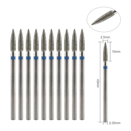 10Pcs Diamond Milling Cutter For Manicure Electric Nail Drill Bits Accessory Pedicure Machine Nail File Gel Remover Tool uñas Accesorios Y Herramientas