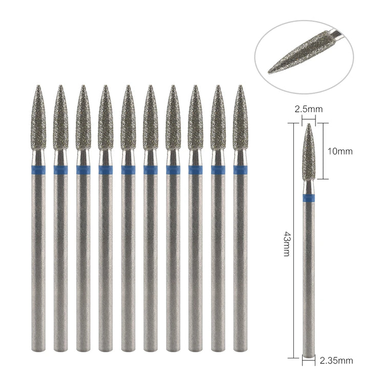 10Pcs Diamond Milling Cutter For Manicure Electric Nail Drill Bits Accessory Pedicure Machine Nail File Gel Remover Tool uñas Accesorios Y Herramientas
