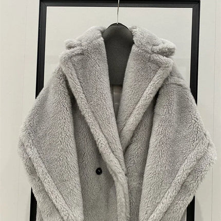 Max Teddy Coat 62% Alpaca 26% Wool 12% Silk Coat Winter Thicken Women's Coat
