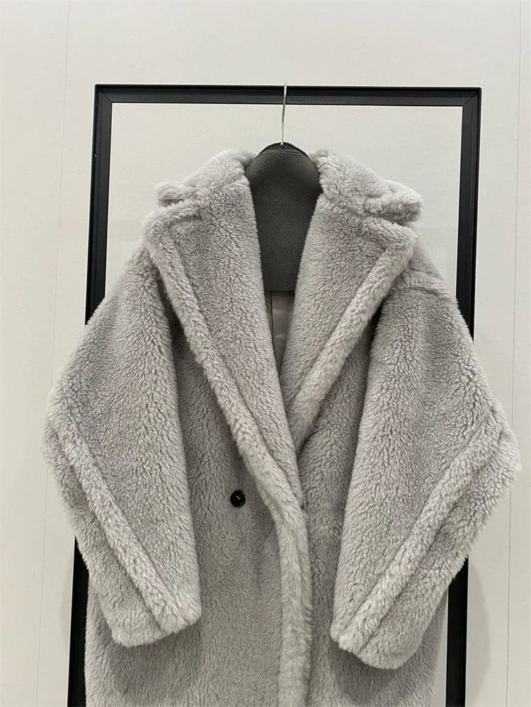 Max Teddy Coat 62% Alpaca 26% Wool 12% Silk Coat Winter Thicken Women's Coat