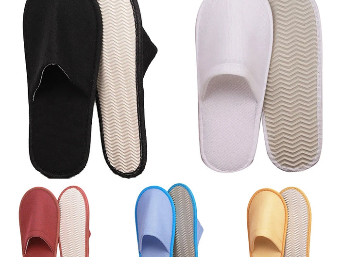 Disposable Slippers for Women and Men Non-Slip Hotel Travel Slippers Indoor Guest Slippers for Home Unisex Closed Toe Shoes Family Salon