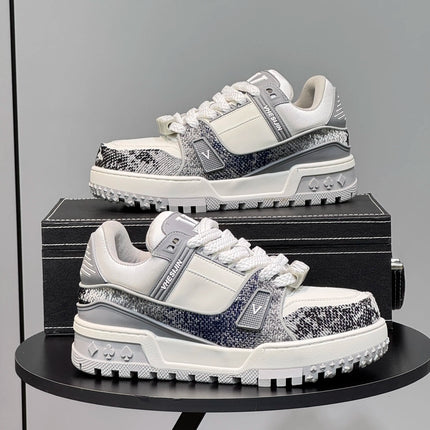 Autumn new trendy brand chubby shoes lace-up low-top casual thick-soled shoes