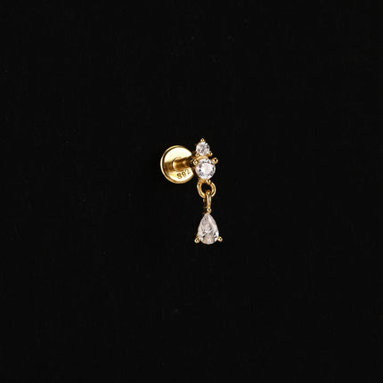 AIDE Heart Round Ball Flat Helix Piercing Earring 925 Sterling Silver Ear Studs Geometric Zircon Exquisite Trinket Studs Aretes PlatiNum