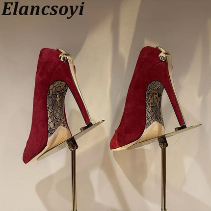 Vendita calda Scarpe da banchetto Décolleté da donna Scarpe eleganti con tacco alto in metallo Scarpe da ballo in pelle nera Scarpe da festa sexy autunnali per donna platinumshop