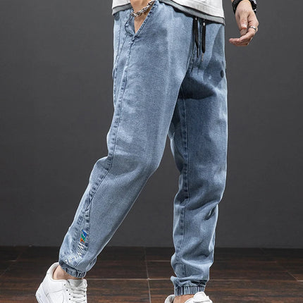Spring Summer Black Blue Cargo Jeans Men Streetwear Denim Jogger Pants Men Baggy Harem Jean Trousers Plus Size PlatiNum
