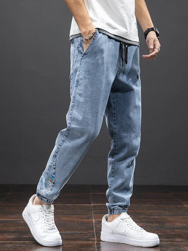 Spring Summer Black Blue Cargo Jeans Men Streetwear Denim Jogger Pants Men Baggy Harem Jean Trousers Plus Size PlatiNum