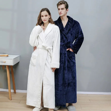 Donna Autunno e Inverno Caldo Lungo Velluto Corallo Spessore Coppia Accappatoi Da Bagno Uomo Donna Pigiama Doccia Accappatoio Asciugamani Da Bagno Per Adulti