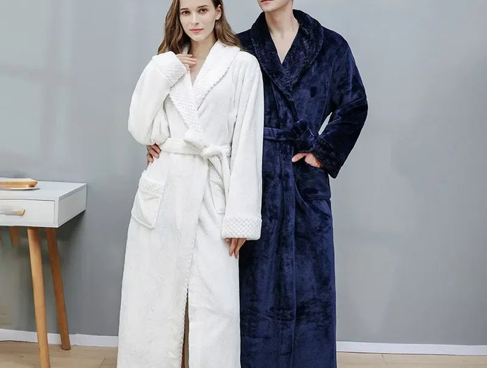 Donna Autunno e Inverno Caldo Lungo Velluto Corallo Spessore Coppia Accappatoi Da Bagno Uomo Donna Pigiama Doccia Accappatoio Asciugamani Da Bagno Per Adulti