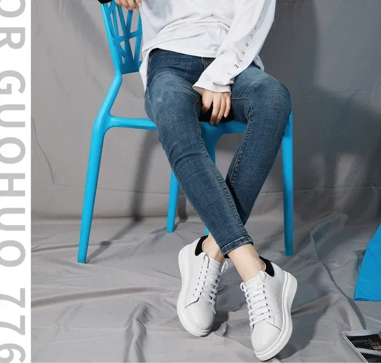 New Men women sneakers height increasing shoes invisible 6 8 10cm heighten sports shoes man taller lift white elevator shoes