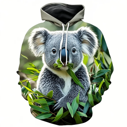 New Cute Koala 3D Print Sweatshirt For Men Women Casual Animal Graphics Pullovers Streetwear Casualfashion Long Sleeve Hoodie