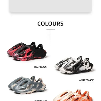 Pantoufles compensées camouflage unisexe Matériau souple EVA Technologie de moulage par injection Chaussures de plage décontractées pour hommes et femmes