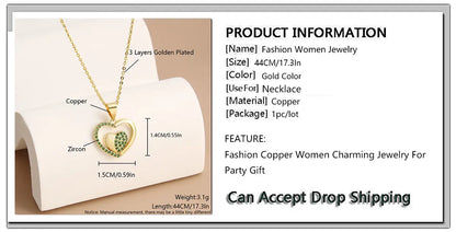 MHS.SUN Collana con ciondolo a doppio cuore alla moda per donne e ragazze Gioielli con catena a clavicola colver a quattro foglie placcati in oro di alta qualità