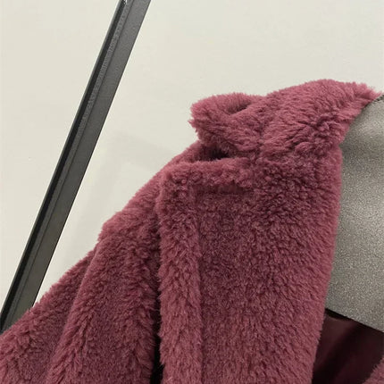 Max Teddy Coat 62% Alpaca 26% Wool 12% Silk Coat Winter Thicken Women's Coat