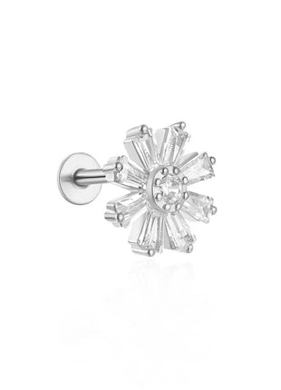 Orecchini con polsini piatti filettati con nappa tempestata di diamanti di nuovo stile, accessori per orecchie in stile europeo e americano. platinumshop