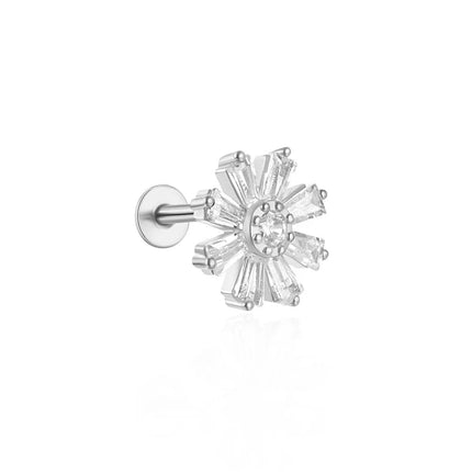 Orecchini con polsini piatti filettati con nappa tempestata di diamanti di nuovo stile, accessori per orecchie in stile europeo e americano. platinumshop